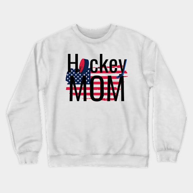 American Hockey Mom Crewneck Sweatshirt by M Dee Signs